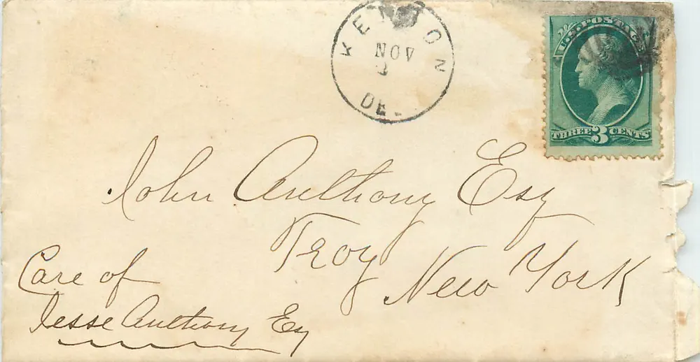 Carte postale américaine — envoyée de Kenyon, Ohio — timbre 3 cents vert - Recto
