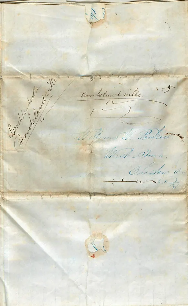Brooklandville — correspondance manuscrite — sans éditeur ni numéro de série - Recto