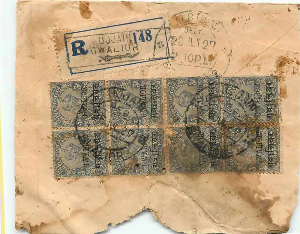 Bombay — Gwalior — Ujjain — correspondência — editor desconhecido - Verso