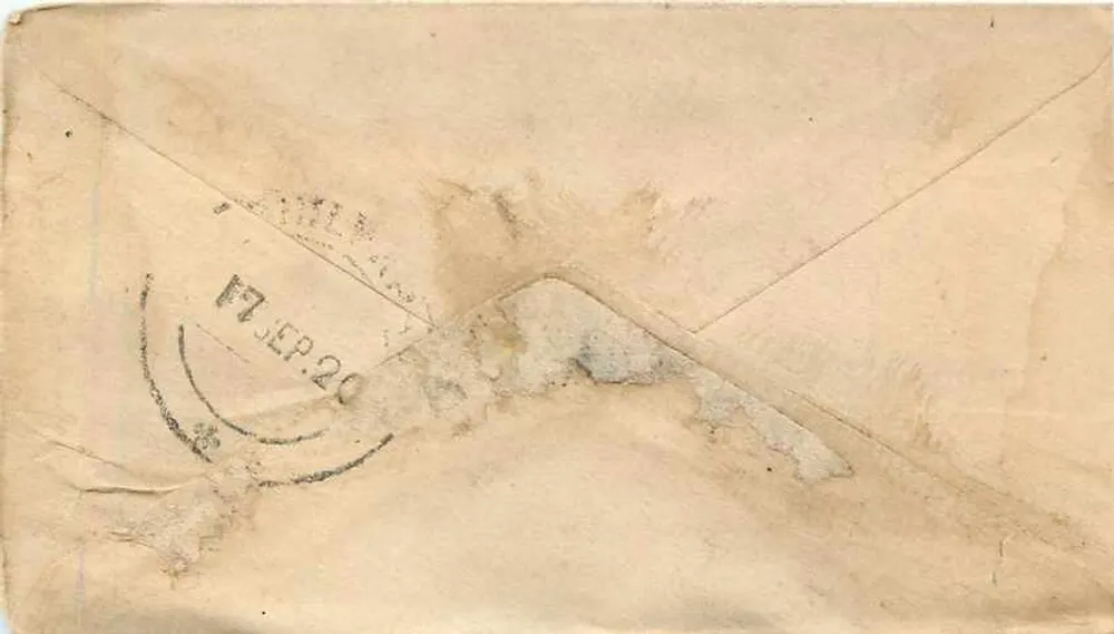 Bhilwara — cartão postal com selo Half Anna e carimbo Gangwalior — editor desconhecido - Verso