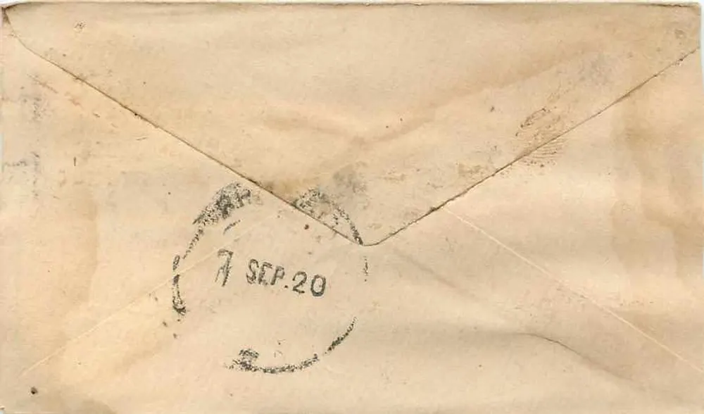 Carta postal de Gwalior — destinada a Bhilwara — selo Half Anna e carimbo postal - Verso