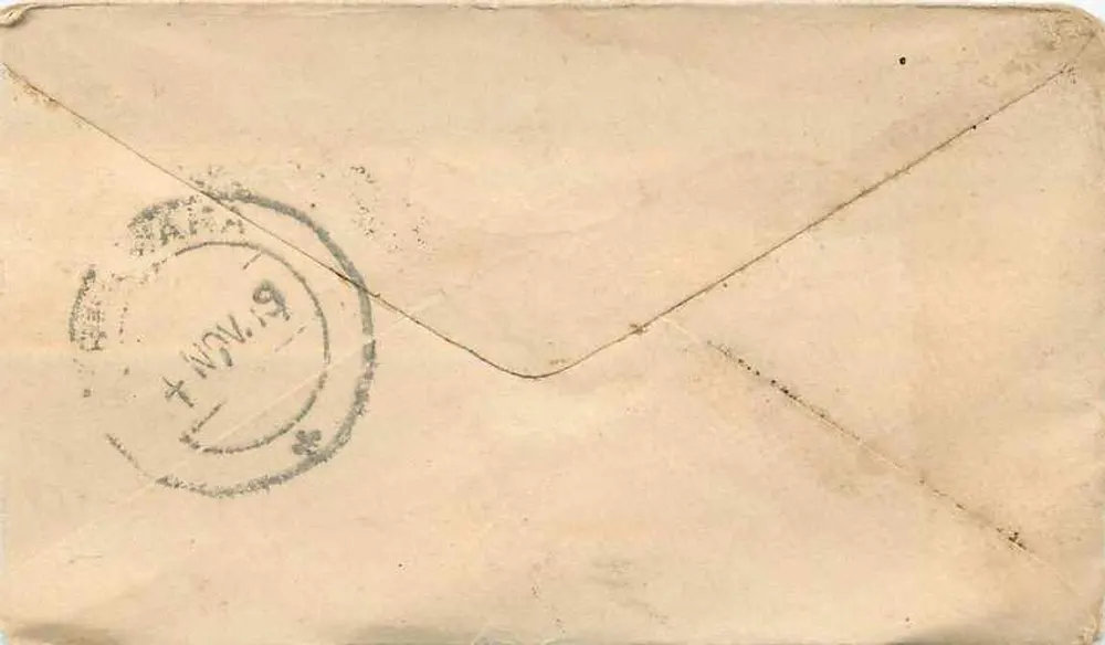 Gwalior — carta postal com selo Half Anna — editor Gwalior - Verso