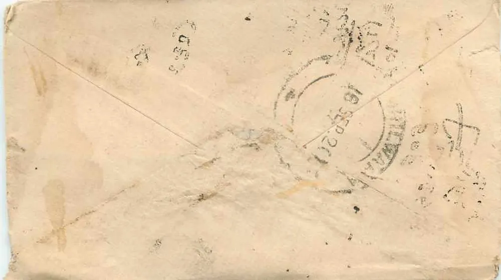 Gwalior — antieke ansichtkaart naar Bhilwara (Rajasthan) — zegel van 1/2 anna en poststempel - Achterkant