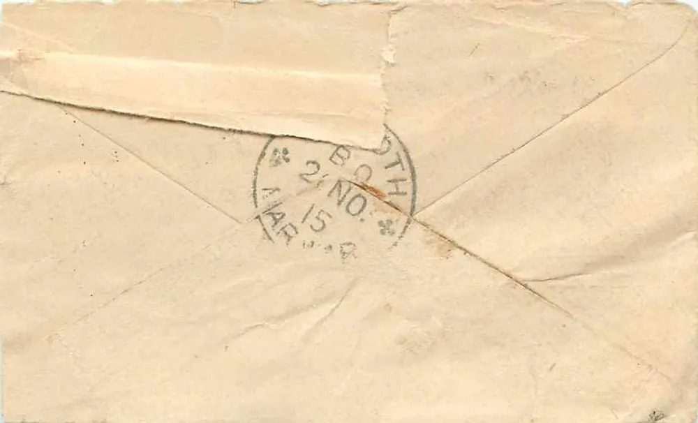 Gwalior — postcard with Half Anna stamp — recipient Narcoth - Back