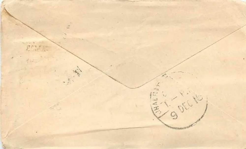 Gwalior — carta postal destinada a Habbarphatan — editor desconhecido - Verso