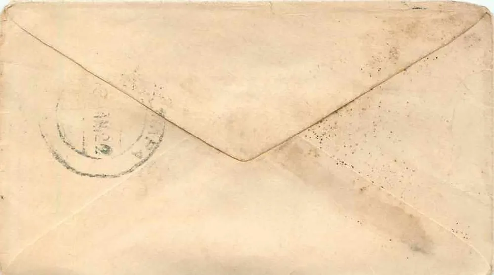 Gwalior — carta postal com selo Half Anna e carimbo postal — editor desconhecido - Verso