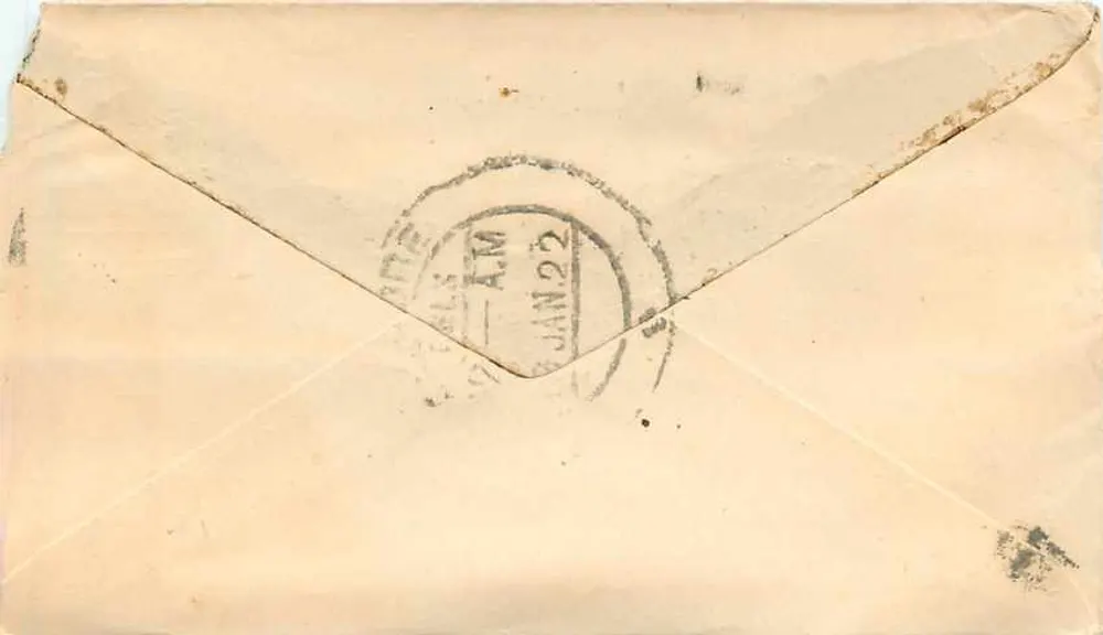 Gwalior — carta postal com selo e carimbo postal — editor desconhecido - Verso