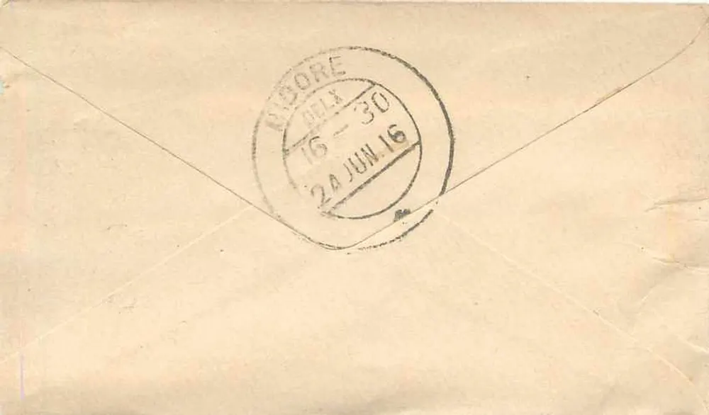 Indore Malwa — carta postal com selo e carimbo postal — editor indeterminado - Verso