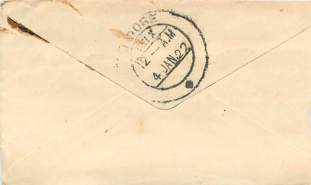 Gwalior — antieke ansichtkaart met stempel Half Annual — uitgever Gwalior Post Office - Achterkant