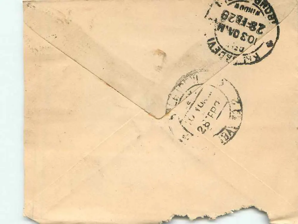 Gangasane — carta postal com selo da Índia e carimbo postal - Verso
