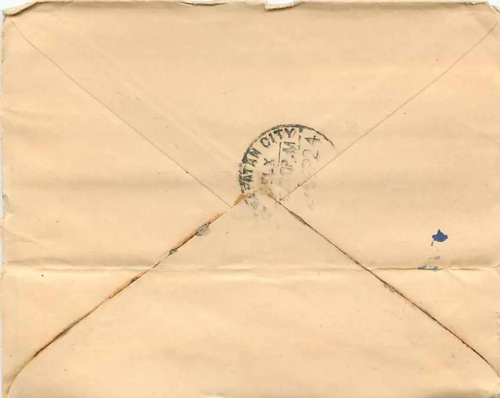 Gwalior — carta postal com selo de 1 anna e carimbo de Gwalior — editor não visível - Verso