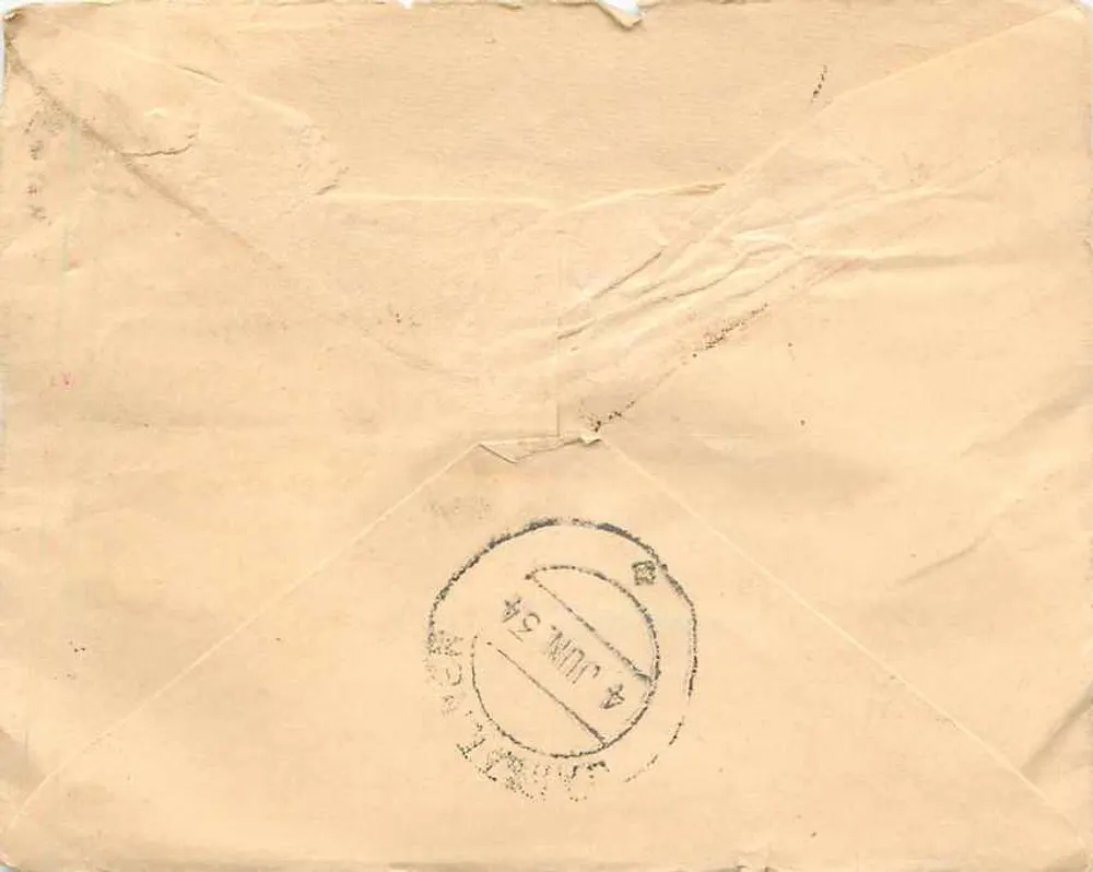 Carta postal indiana — texto em devanagari e escrita latina — selo de 1 anna Victoria - Verso