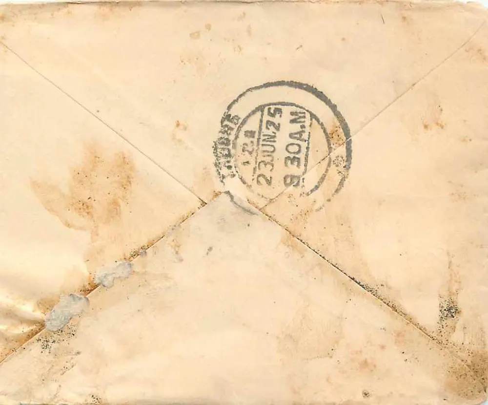 Bagatram, Bachhraj — Cidade de Indore — India Post - Verso