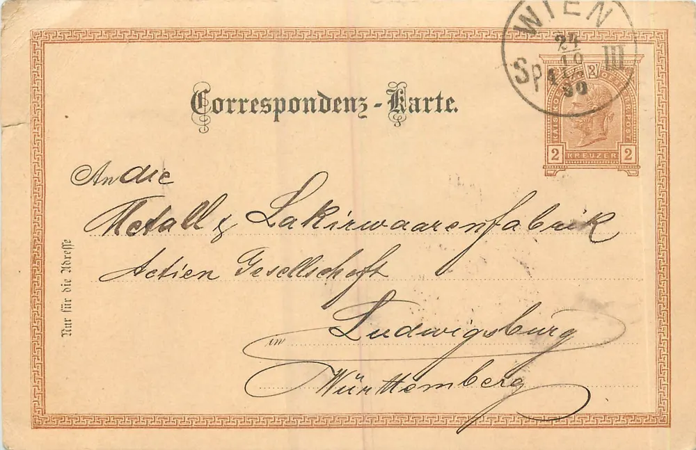Handelskarte — Correspondenz-Karte — unbekannter Verlag, Seriennummer nicht sichtbar - Vorderseite