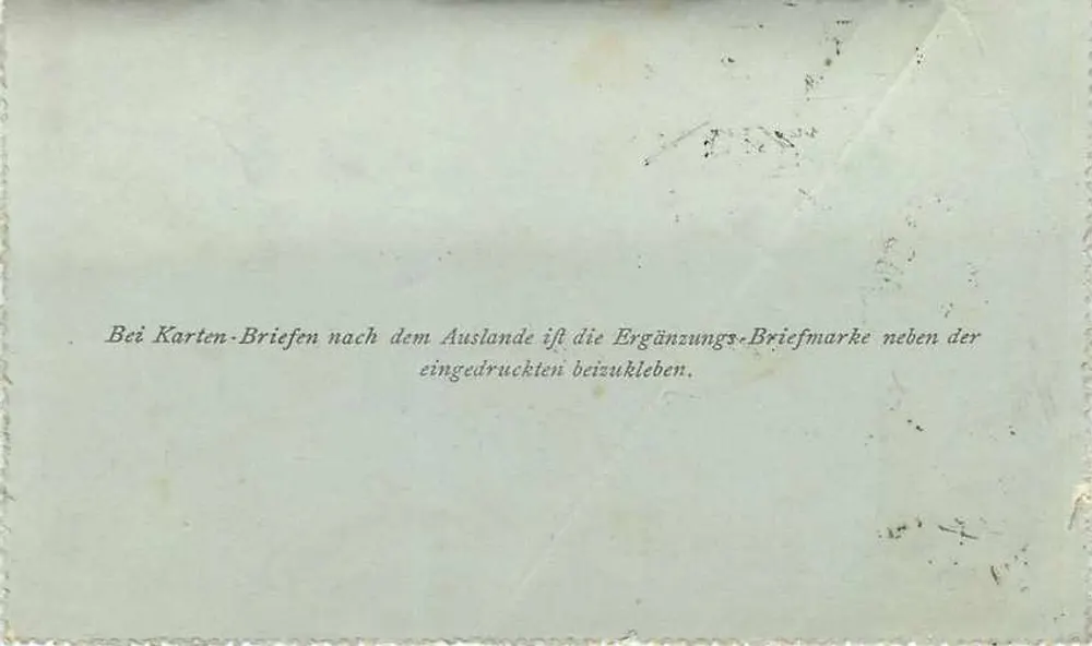 Carta postal alemã — instrução para o uso — editor não identificado - Verso