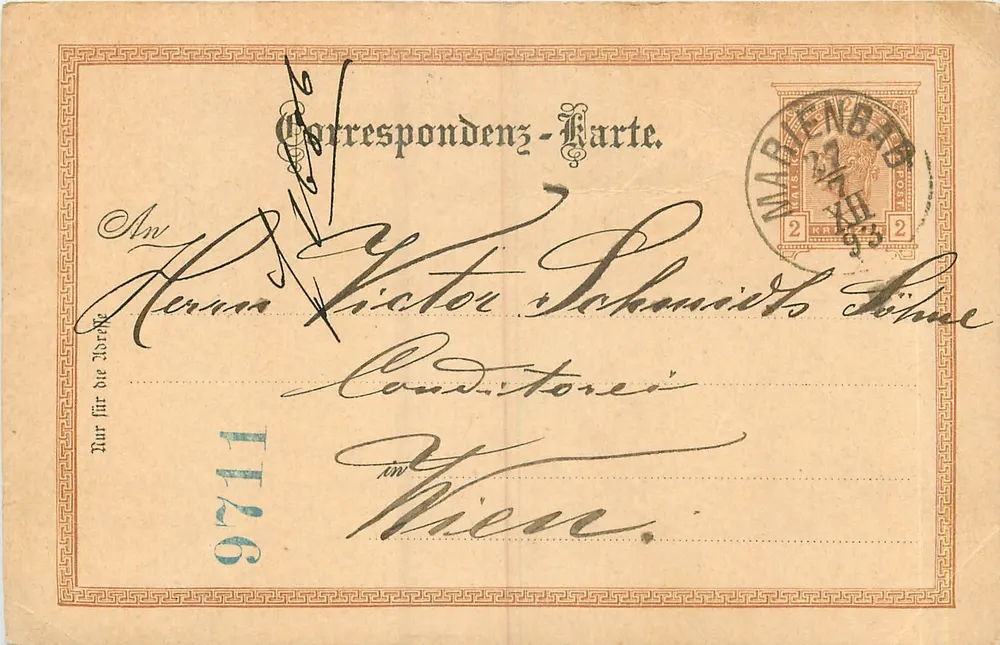 Correspondenz-Karte — Warenberg — éditeur non visible, n° de série 9716 - Recto