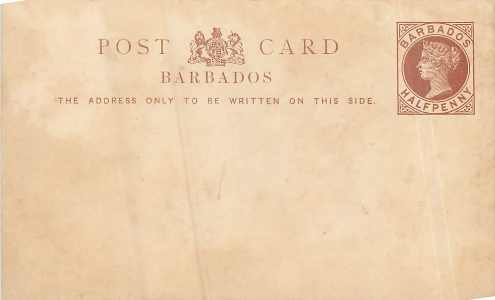 Barbados — carta postal oficial — editor Barbados - Frente