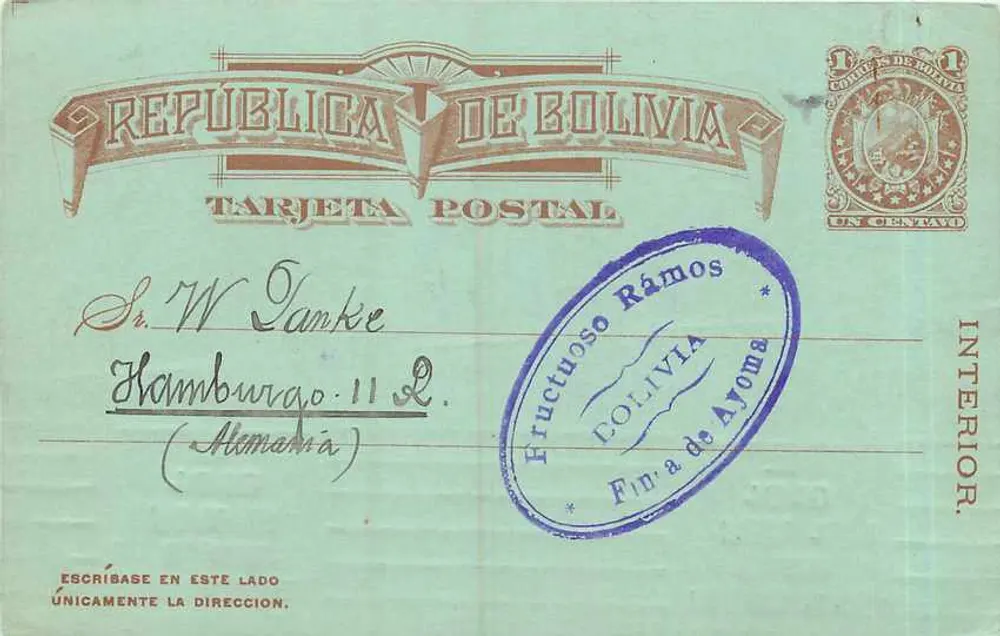Fructuoso Ramos — Bolivie — Éditeur inconnu, n° de série non visible - Recto