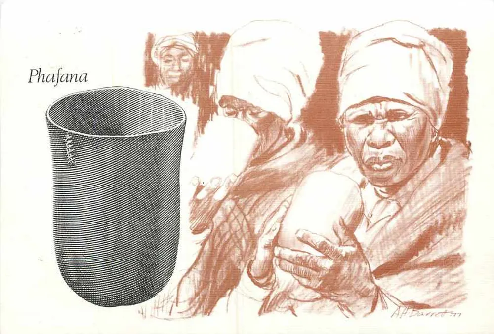 फाफाना — महिलाओं के चित्रण के साथ बर्तन — ए.पी. बैरेट 1977 - आगे