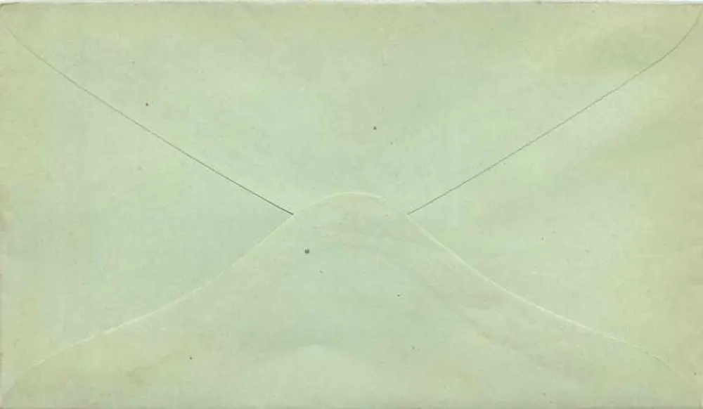 डिस्ट्रिक्ट मेल एनवेलॉप — सीलान — 2 सेंट के टिम्बर - पीछे