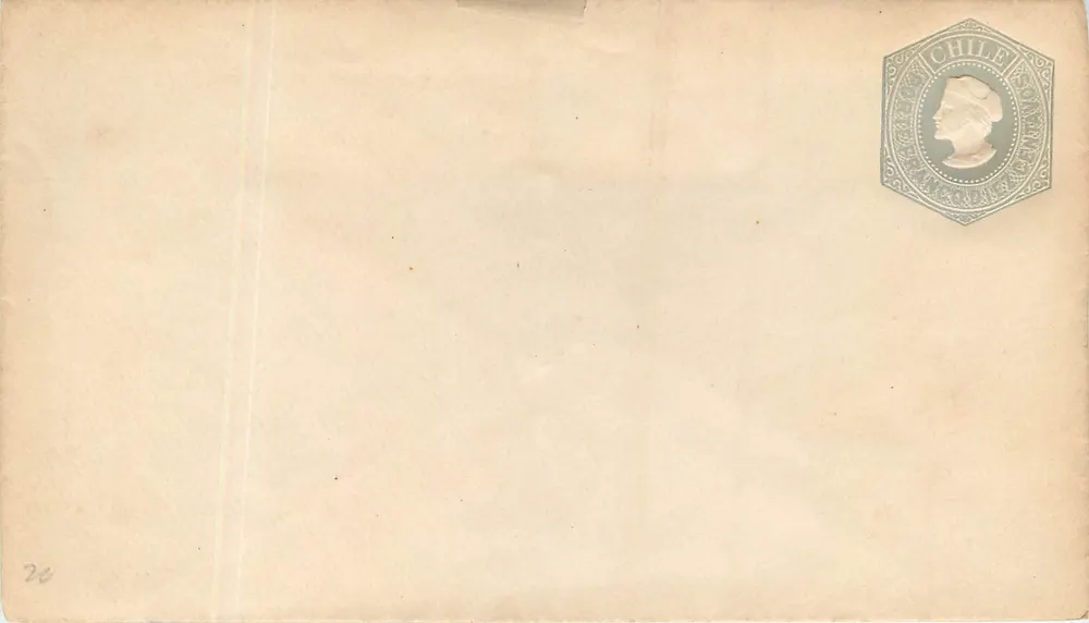 Chile — hexagonal 20 centavos stamp — unknown publisher, series number not visible - Front