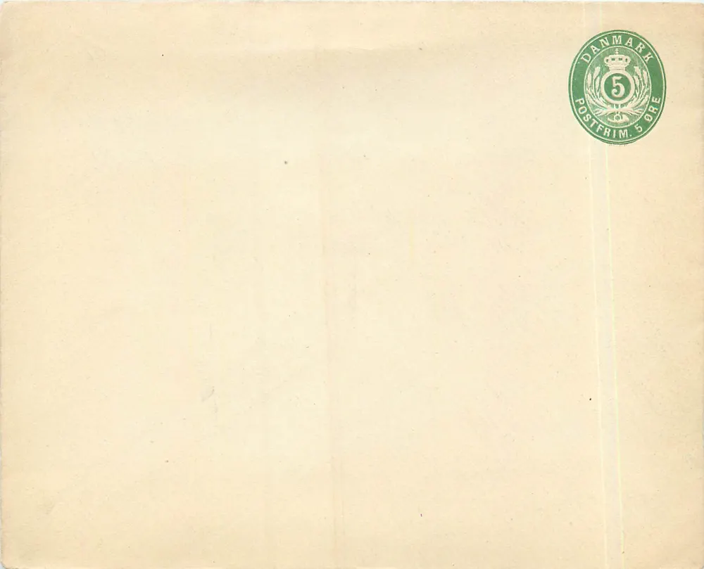 Dinamarca — selo postal 5 øre — editor Danmark Postfrem - Frente