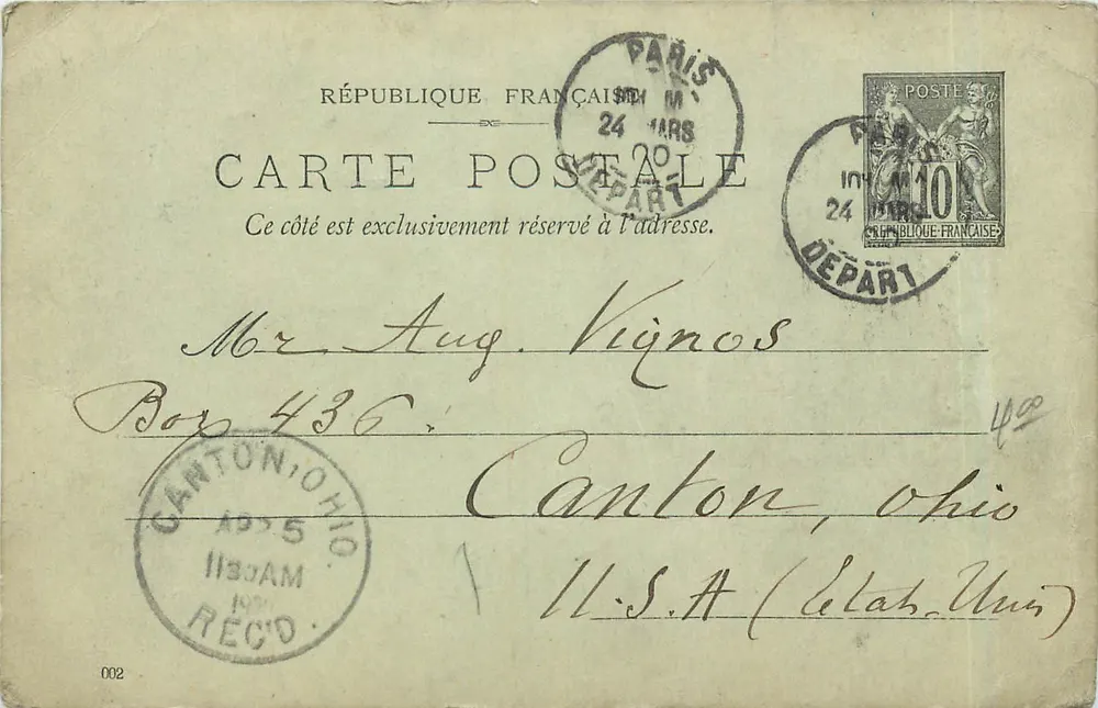 Paris — Hotel do Príncipe Albert — cartão postal de 1900 - Frente