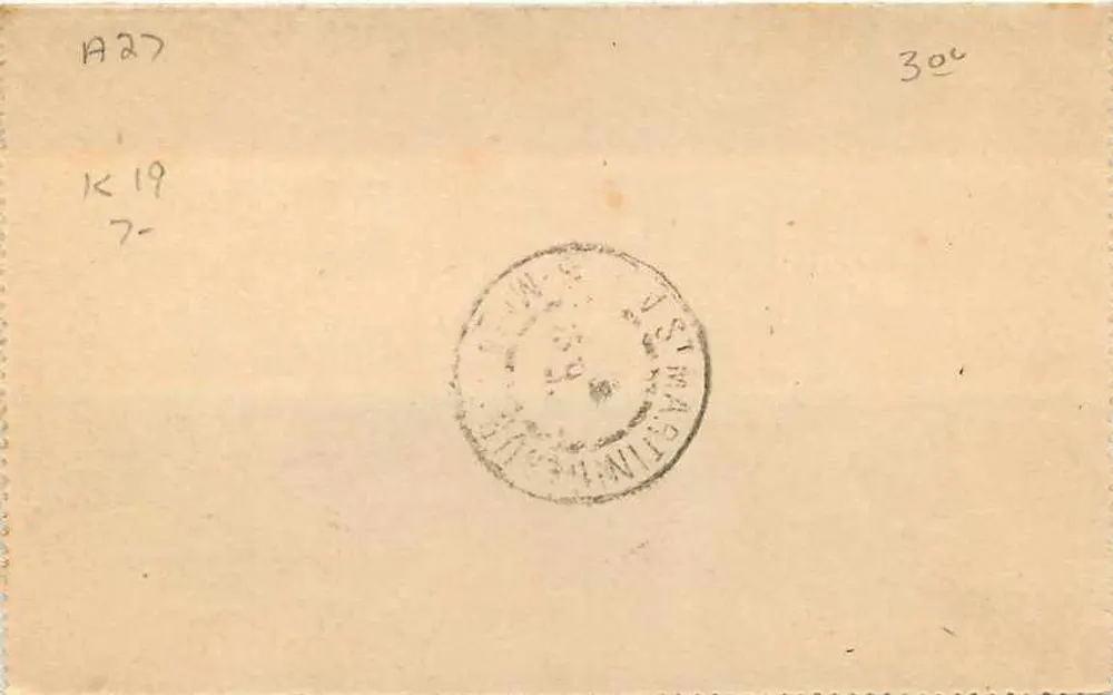 Saint-Martin-Vésubie — carte-lettre à Georges Gavan Duffy — éditeur non visible - Rückseite