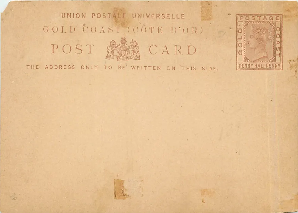 Gold Coast (Côte d'Or) — carta postal universal — editor Union Postale Universelle - Frente