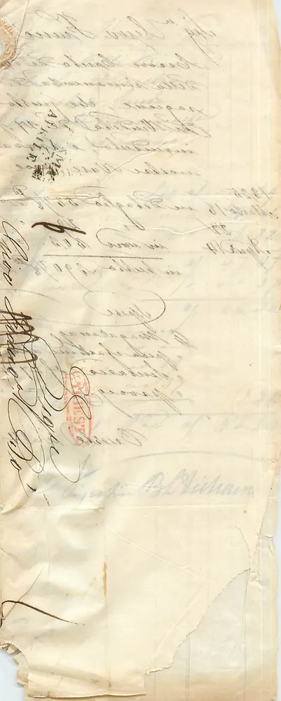 Document manuscrit — écriture cursive — cachet rouge 'CITY OF NEW YORK' — signature 'William' — daté 1857 - Recto