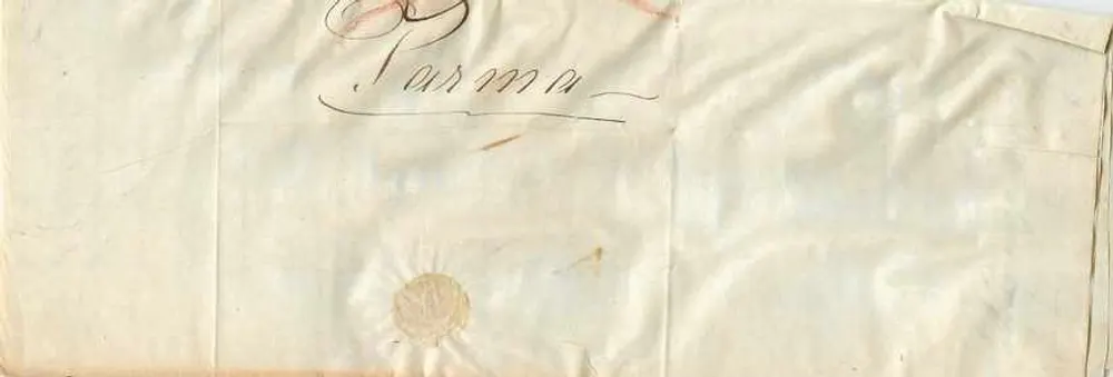 Parma — Lettre à Trieste — cachet postal et timbre - Recto
