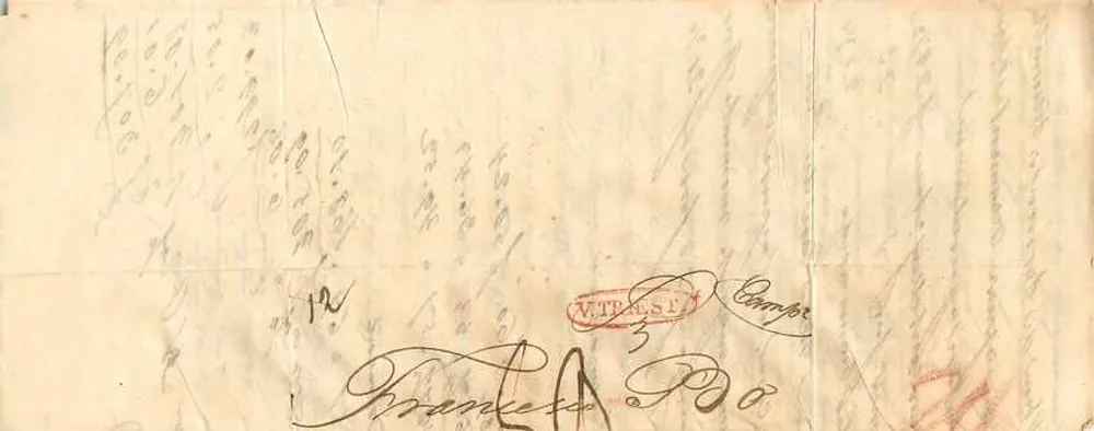 Carte postale ancienne — écriture cursive — éditeur VITALSEN, Campor - Verso
