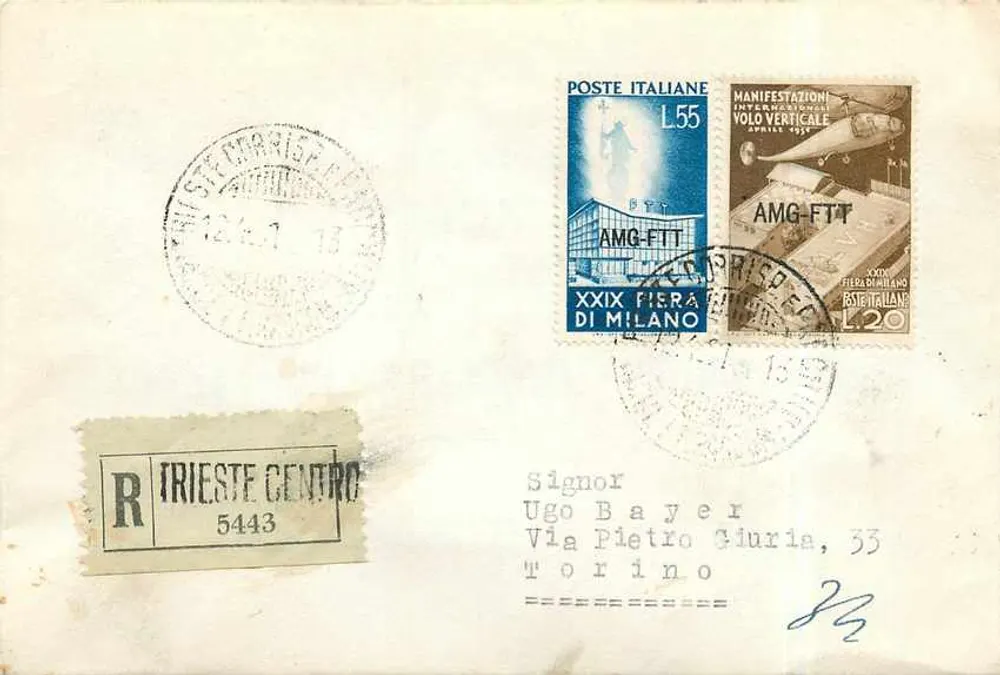 Vertikale Flugvorführungen — Messe von Mailand 1951 — AMG-FTT — Trieste Centro - Vorderseite