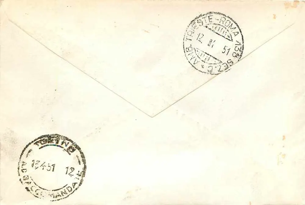 Vertikale Flugvorführungen — Messe von Mailand 1951 — AMG-FTT — Trieste Centro - Rückseite