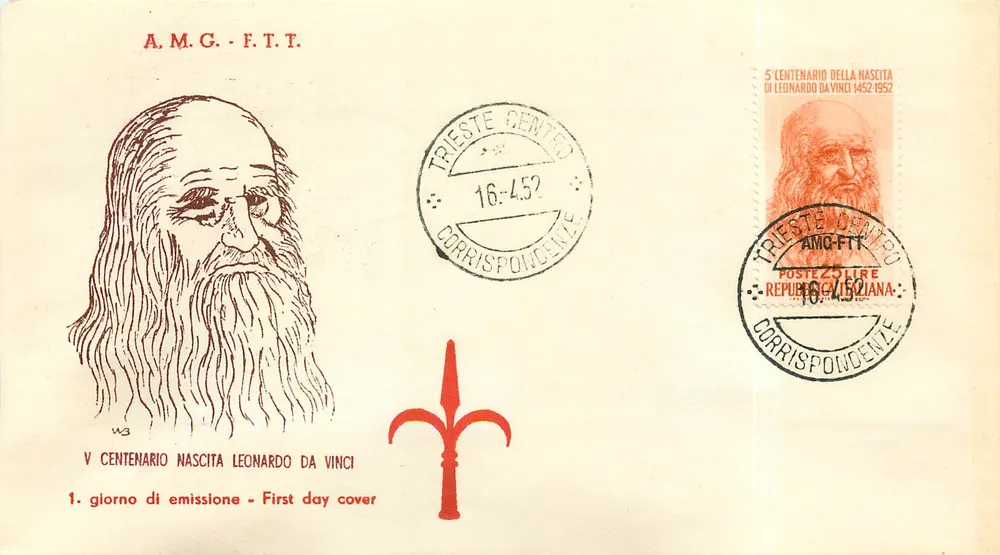 Leonardo da Vinci — 500. Geburtstag — AMG-FTT, Trieste - Vorderseite