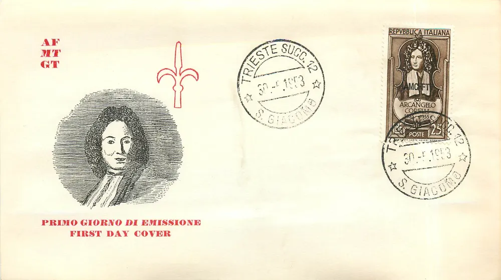 Arcangelo Corelli — Primo Giorno di Emissione — AFMT GT - Vorderseite