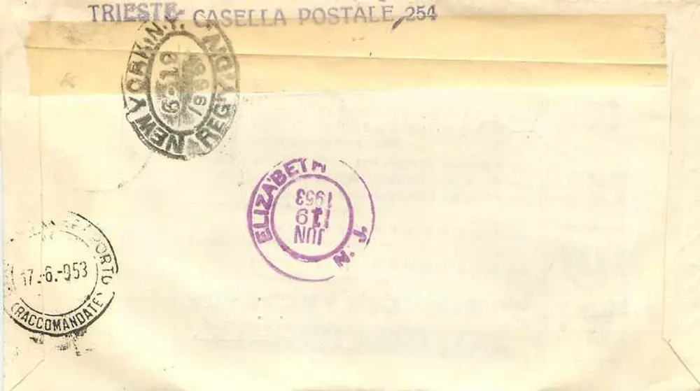 Trieste - Barcola — Ersttag der Ausgabe — Verlag A.M.G.-F.T.T. Nr. 4466 - Rückseite
