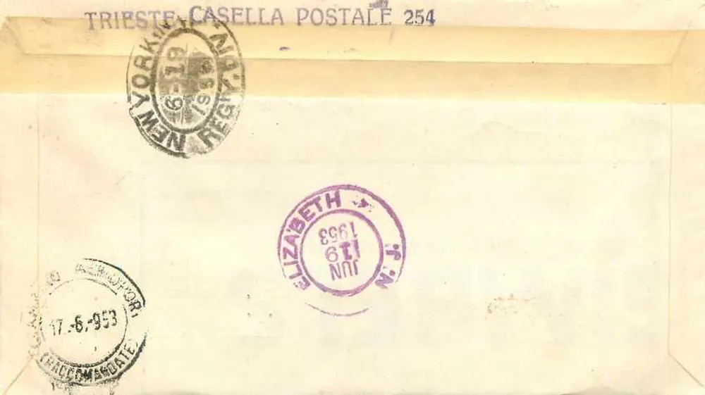 Trieste - Erster Tag der Ausgabe - AMG-FTT - 16.6.1953 - Rückseite