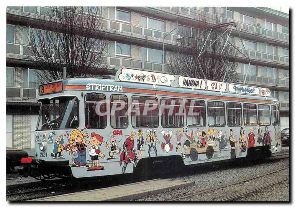Tram 2121 à Deurne — Décoration « Striptram » — AMUTRA - Recto