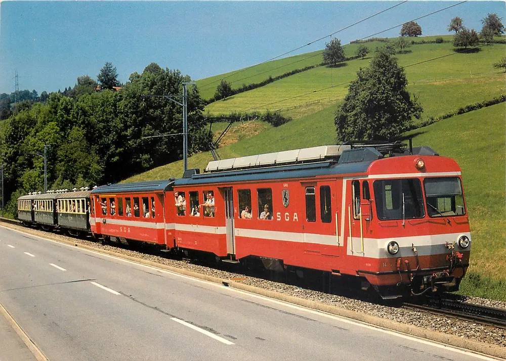 Train SGA — Pendelzug St. Gallen – Gais – Appenzell – Bahn — Rud. Suter AG Zürich - Recto