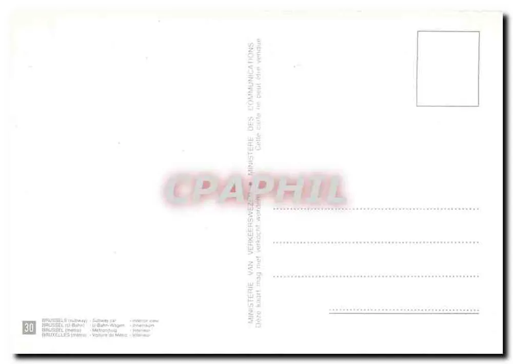 Bruxelles - Metropolitana - Interno di un vagone — Ministero delle Comunicazioni, n°30 - Verso