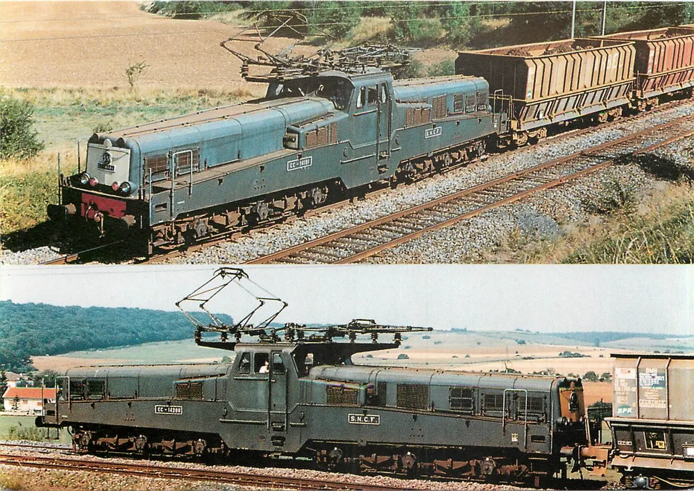 Laatste steenkooltreinen uit Lotharingen — CC 14101 en CC 14200 — SNCF — augustus 1991 - Voorkant