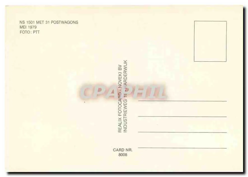 NS 1501 — विद्युत लोकोमोटिव — Realix Fotocards BV - पीछे