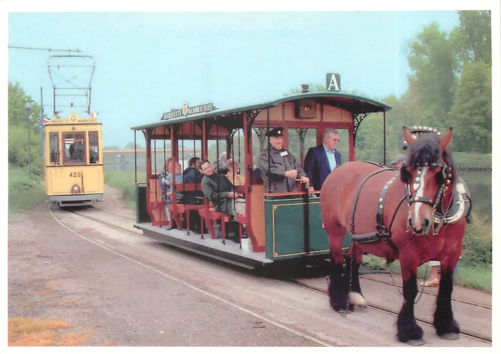 Tramway hippomobile à Marquette-lès-Lille — reconstitution 1896 — AMITRAM - Recto