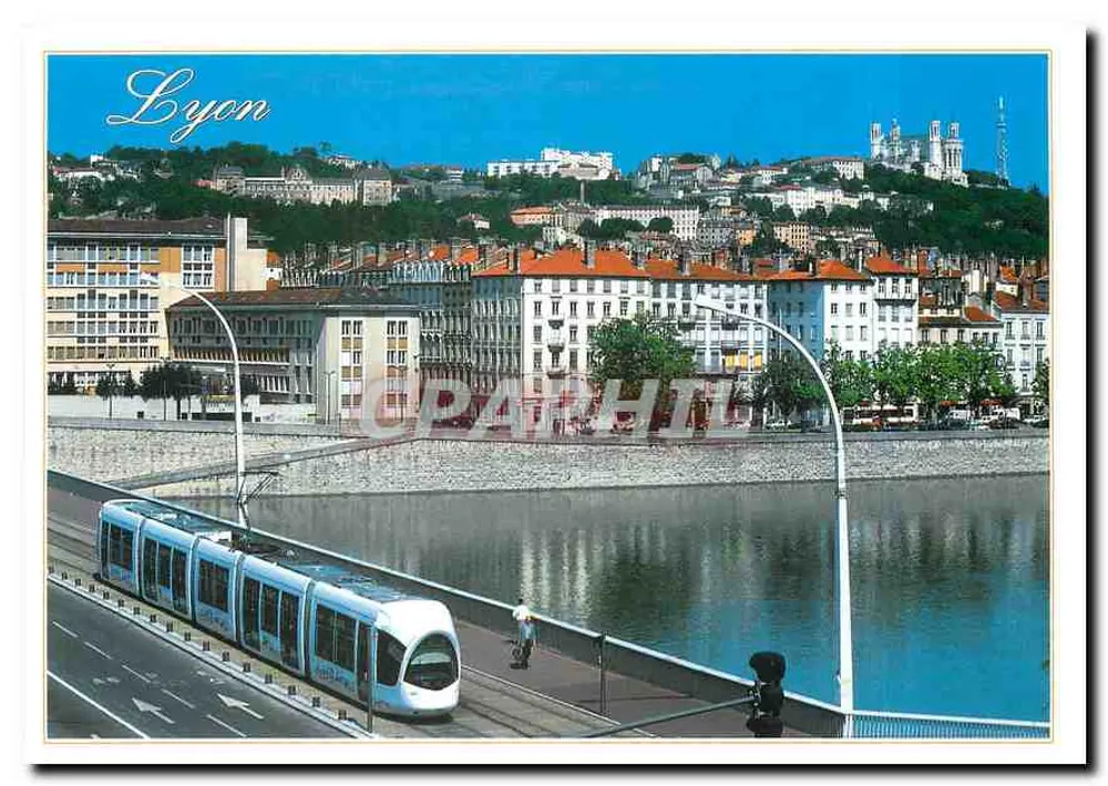 Lyon — Brücke Galliéni über den Rhône und die Stadt — Éditions Céline Bron - Vorderseite