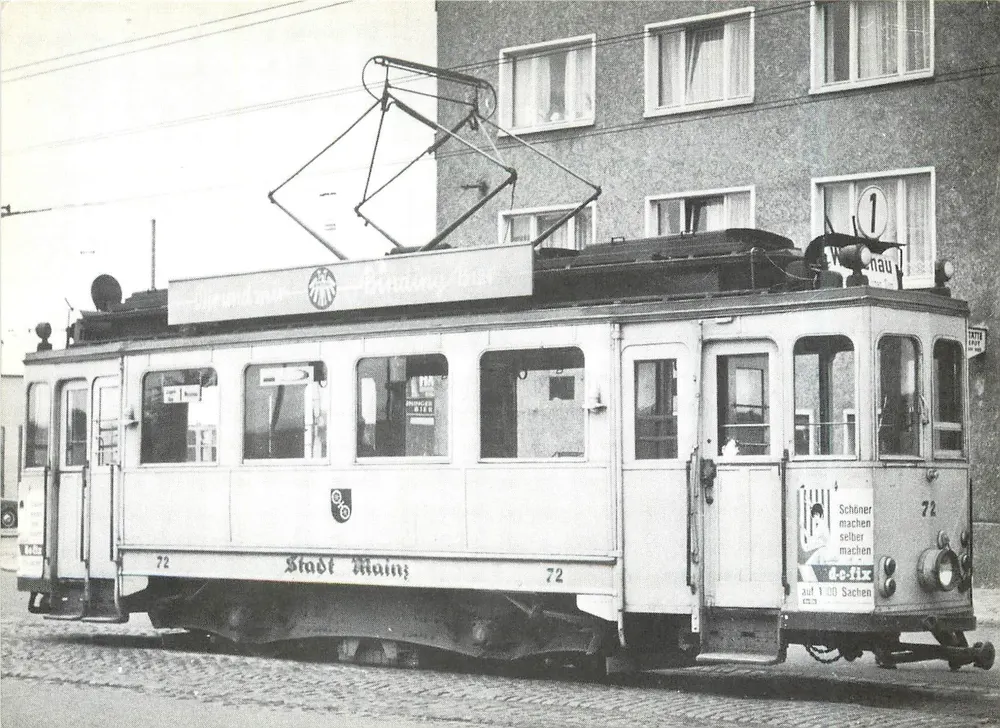 Tramway Tw 72 — série 70-89 — éditeur Stadtwerke Mainz AG - Recto