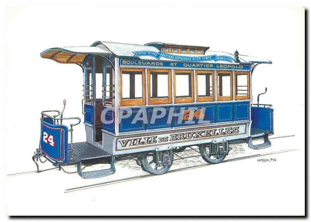 Tramway n°24 — Boulevards et Quartier Léopold — Leuzen, 1974 - Recto