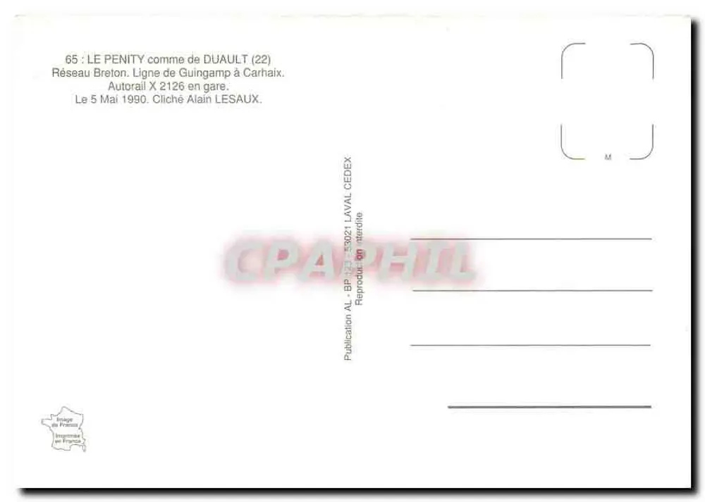 Bahnhof Le Penity — Bretonisches Netz — Verlag AL - BP 123 - 53021 La Val Cédex - Rückseite
