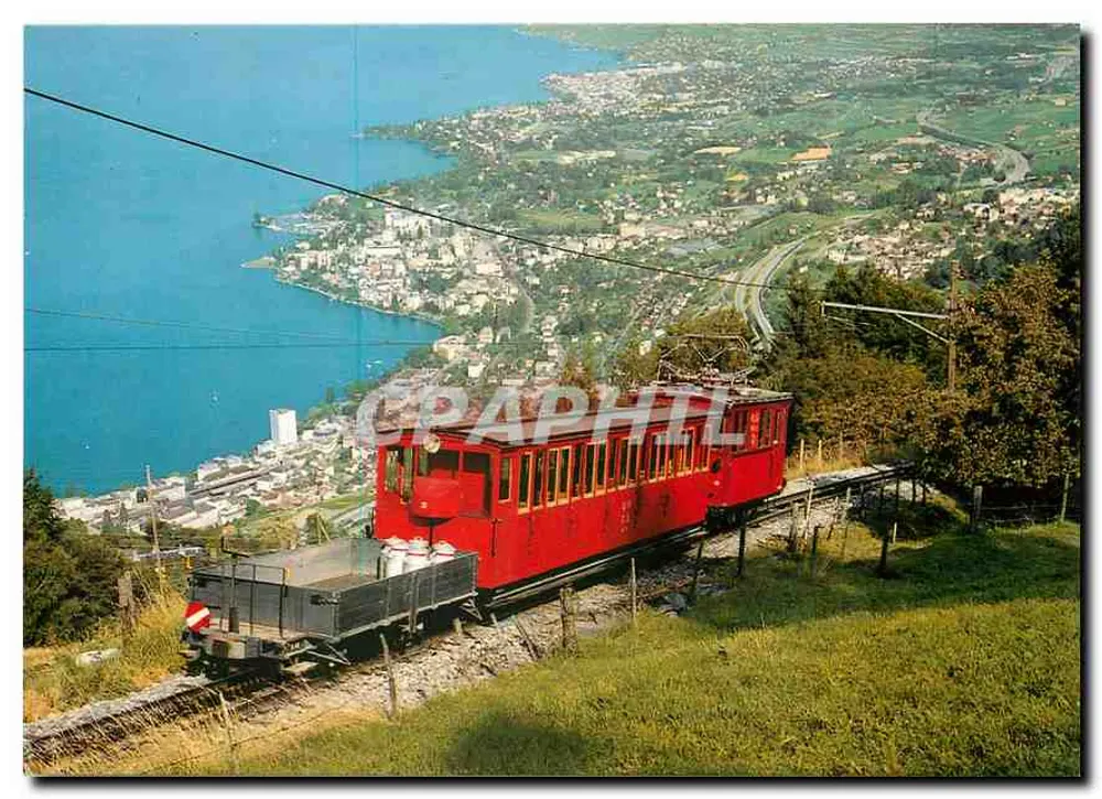 Montreux-Glion-Rochers de Naye — Vista sobre a Riviera Valdense, com uma composição hoje desaparecida — Edições Helio, JPC 11 - Frente