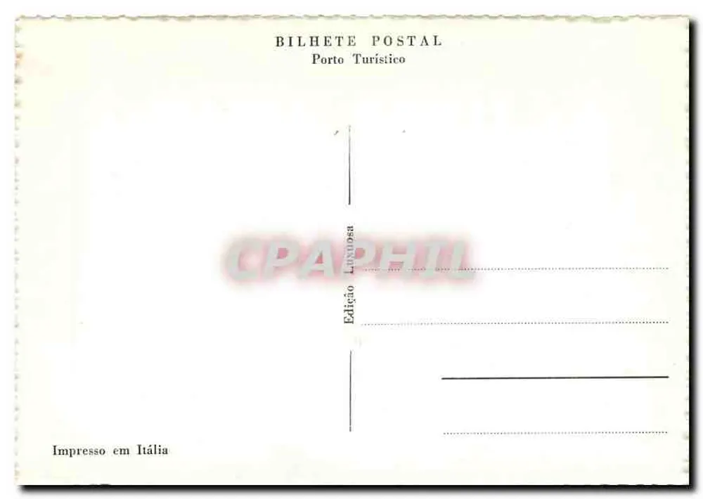 Porto - Batalha Meydanı — meydana tramvay ve araçlarla — Linduosa basımı - Arka yüz